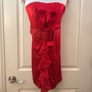Express Strapless Satin Mini Dress Sweetheart Neckline, size 0, Great condition